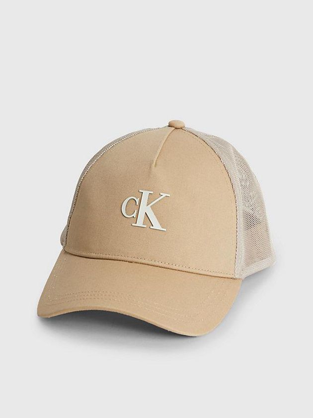 Calvin Klein USA Organic Cotton Trucker Mens Cap Khaki 2071369-MX